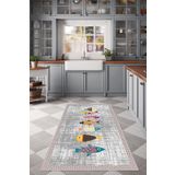 West Home Dijital Baskılı Yıkanabilir Kaymaz Taban Mutfak Halısı