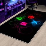 West Home Gamer Halı Oyuncu Odası Için LED Işık Görselli Yıkanabilir Kaymaz Taban Halı Genç Odası Için Halı - 80 x 150 cm - Siyah