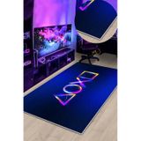 West Home Gamer Halısı Yıkanabilir Kaymaz Taban Led Işık Görselli Genç Odası Için Oyuncu Halısı Wh 544 Multy