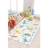 West Home Makinede Yıkanabilir Kaymaz Taban Leke Tutmaz Dinazor Temalı Bebek Ve Çocuk Halısı Oyun Matı