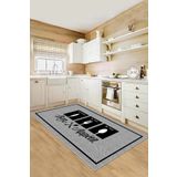 West Home Makinede yıkanabilir kaymaz taban leke tutmaz modern gri mutfak halısı ve mutfak yolluk