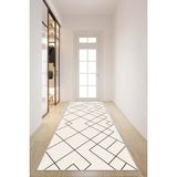 West Home Makinede Yıkanabilir Kaymaz Taban Leke Tutmaz Modernkesme Yolluk Mutfak Yolluk Halı Yolluk - 120 x 200 cm - Bej