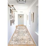 West Home Makinede Yıkanabilir Kaymaz Taban Leke Tutmaz Modernkesme Yolluk Mutfak Yolluk Halı Yolluk - 120 x 300 cm - Bej