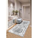 West Home Makinede Yıkanabilir Kaymaz Taban Leke Tutmaz Modernkesme Yolluk Mutfak Yolluk Halı Yolluk - 120 x 300 cm - Gri