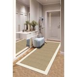 West Home Makinede Yıkanabilir Kaymaz Taban Leke Tutmaz Modernkesme Yolluk Mutfak Yolluk Halı Yolluk - 140 x 200 cm - Bej