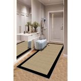 West Home Makinede Yıkanabilir Kaymaz Taban Leke Tutmaz Modernkesme Yolluk Mutfak Yolluk Halı Yolluk - 140 x 450 cm - Siyah