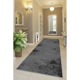 West Home Makinede Yıkanabilir Kaymaz Taban Leke Tutmaz Modernkesme Yolluk Mutfak Yolluk Halı Yolluk - 160 x 280 cm - Siyah