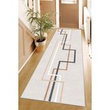 West Home Makinede Yıkanabilir Kaymaz Taban Leke Tutmaz Modernkesme Yolluk Mutfak Yolluk Halı Yolluk - 60 x 100 cm - Bej