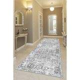 West Home Makinede Yıkanabilir Kaymaz Taban Leke Tutmaz Modernkesme Yolluk Mutfak Yolluk Halı Yolluk - 60 x 350 cm - Gri