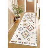 West Home Makinede Yıkanabilir Kaymaz Taban Leke Tutmaz Modernkesme Yolluk Mutfak Yolluk Halı Yolluk - 60 x 350 cm - Renkli