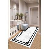 West Home Makinede Yıkanabilir Kaymaz Taban Leke Tutmaz Modernkesme Yolluk Mutfak Yolluk Halı Yolluk - 80 x 250 cm - Beyaz