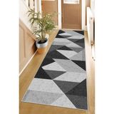 West Home Makinede Yıkanabilir Kaymaz Taban Leke Tutmaz Modernkesme Yolluk Mutfak Yolluk Halı Yolluk - Siyah - 200 x 400 cm