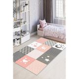West Home Makinede Yıkanabilir Kaymaz Taban Leke Tutmaz Yıldız Desenli Bebek Ve Çocuk Halısı Oyun Matı Wh 513 Rose Pembe