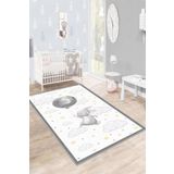 West Home Makinede Yıkanabilir Kaymaz Taban Leke Tutmaz Yıldız Desenli Bebek Ve Çocuk Halısı Oyun Matı