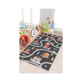 West Home Makinede Yıkanabilir Kaymaz Taban Leke Tutmaz Yol Desenli Halı Bebek Ve Çocuk Halısı Oyun Matı Wh 566 Black Siyah