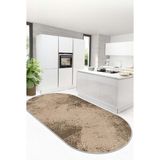 West Home Yıkanabilir Kaymaz Leke Tutmaz Salon Halısı Mutfak Halısı Koridor Halısı Yolluk ve Paspas - 100 x 200 cm - Bej - Kahverengi