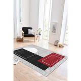 West Home Yıkanabilir Kaymaz Leke Tutmaz Salon Halısı Mutfak Halısı Koridor Halısı Yolluk ve Paspas - 100 x 200 cm - Siyah