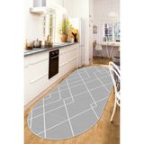 West Home Yıkanabilir Kaymaz Leke Tutmaz Salon Halısı Mutfak Halısı Koridor Halısı Yolluk ve Paspas - 100 x 250 cm - Gri