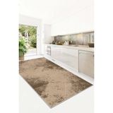 West Home Yıkanabilir Kaymaz Leke Tutmaz Salon Halısı Mutfak Halısı Koridor Halısı Yolluk ve Paspas - 140 x 350 cm - Bej