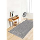 West Home Yıkanabilir Kaymaz Leke Tutmaz Salon Halısı Mutfak Halısı Koridor Halısı Yolluk ve Paspas - 140 x 350 cm - Gri