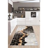 West Home Yıkanabilir Kaymaz Leke Tutmaz Salon Halısı Mutfak Halısı Koridor Halısı Yolluk ve Paspas - 60 x 150 cm - Siyah