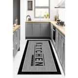 West Home Yıkanabilir Kaymaz Leke Tutmaz Salon Halısı Mutfak Halısı Koridor Halısı Yolluk ve Paspas - 60 x 350 cm - Gri