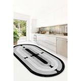West Home Yıkanabilir Kaymaz Leke Tutmaz Salon Halısı Mutfak Halısı Koridor Halısı Yolluk ve Paspas - 60 x 400 cm - Gri