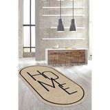 West Home Yıkanabilir Kaymaz Leke Tutmaz Salon Halısı Mutfak Halısı Koridor Halısı Yolluk ve Paspas - 80 x 200 cm - Bej - Siyah
