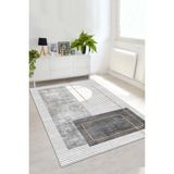 West Home Yıkanabilir Kaymaz Leke Tutmaz Salon Halısı Mutfak Halısı Koridor Halısı Yolluk ve Paspas - 80 x 250 cm - Gri