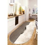West Home Yıkanabilir Kaymaz Leke Tutmaz Salon Halısı Mutfak Halısı Koridor Halısı Yolluk ve Paspas - 80 x 350 cm - Bej - Kahverengi