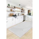 West Home Yıkanabilir Kaymaz Leke Tutmaz Salon Halısı Mutfak Halısı Koridor Halısı Yolluk ve Paspas - 80 x 350 cm - Gri