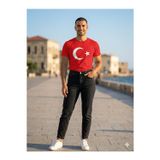 West İç Giyim Unisex Kırmızı Ay Yıldız Türk Bayraklı Tişört T-Shirt