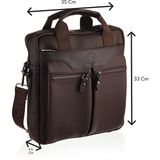 West Polo Westpolo Vegan Deri Laptop Bölmeli Erkek Postacı Çantası Kahverengi 13 Inc Ergonomik Tasarım