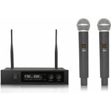 Westa Ten, Uhf Kablosuz Mikrofon Seti Çift Kanallı 2X16 Kanal Profesyonel El Mikrofonu Okul ve Organizasyon Mikrofonu - 000-Siyah