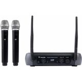 Westa WM-102H Çift Kanallı Kablosuz Mikrofon Seti – 1 Alıcı + 2 El Mikrofonu (UHF, 96 dB)