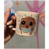 Westartic Sad Üzgün Hamster Meslek Dişçi Diş Doktoru Kupa Bardak Fincan - Mavi - 250 ml