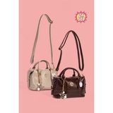 Westbag 2'li Parlak Rugan Deri Star Charm Detaylı El ve Omuz Askılı Çanta - Bej - Kahverengi