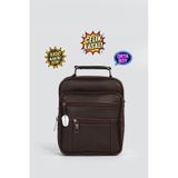 Westbag Erkek Çelik Kasalı Hakiki Deri El Ve Omuz Çantası Ayarlanabilir Askılı Orta Boy Kahverengi