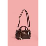 Westbag Kadın Parlak Rugan Deri Star Charm Detaylı El ve Omuz Askılı Çanta - Acı Kahve