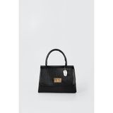 Westbag Mini Dokulu Rugan El ve Omuz Çantası - Siyah