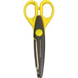Westcott Paslanmaz Çelik Makas Sarı Siyah Comfort Grip Zigzag Desen 21CM Ofis Okul Malzemesi