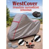 WestCover Arora Mojito 125 Topcase Uyumlu (Kırmızı-Dikişli) Reflektörlü Motosiklet Brandası