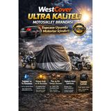 WestCover Arora Mojito Pro S Topcase Uyumlu Suni Deri En Kalın Motor Brandası,siyah-Gri Parç.motor Örtüsü - Siyah - Gri