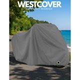 WestCover Mondial 125 Superboy I Arka Çanta Uyumlu (Gri-Kilitli) 4 Mevsim Motosiklet Brandası Örtüsü - ARKA ÇANTALI-KİLİTLİ