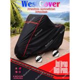 WestCover Salcano Spider 100 Uyumlu (Siyah-Kırmızı Dikişli) Reflektörlü Motosiklet Brandası - KD-SYH