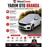 WestCover Subaru Impreza Uyumlu (Reflektörlü-Dikiz) Yarım Oto Branda Güneş Koruyucu Branda Su Geçirmez Uv Korumalı