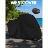 WestCover Yamaha Xmax 300 Tech Max Branda Arka Çanta Uyumlu (Siyah Renk) 4 Mevsim Motosiklet Brandası Örtüsü - SİYAH-ÇANTA UYUMLU