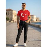 Westic Giyim Unisex Kırmızı Ay Yıldız Türk Bayraklı Tişört T-Shirt - XS
