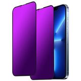 Westillux 2 Paket Gizlilik ekran koruyucusu iPhone 13 Pro Max anti Mavi ışık göz koruması ile Uyumlu Ayna Temperli Cam Gradyan Renkli Anti-Spy Anti-Peep espejo Tam Kaplama filmi (Mor 6,7 inç)