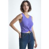 WESTMARK LONDON Açık Lila Bisiklet Yaka Pamuklu Kolsuz Crop Kadın T-Shirt TIANA S/L TOP